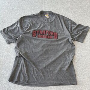 Vintage Made In USA T-Shirt SOFFE Stanford Soccer Gray T-shirt Size XXL